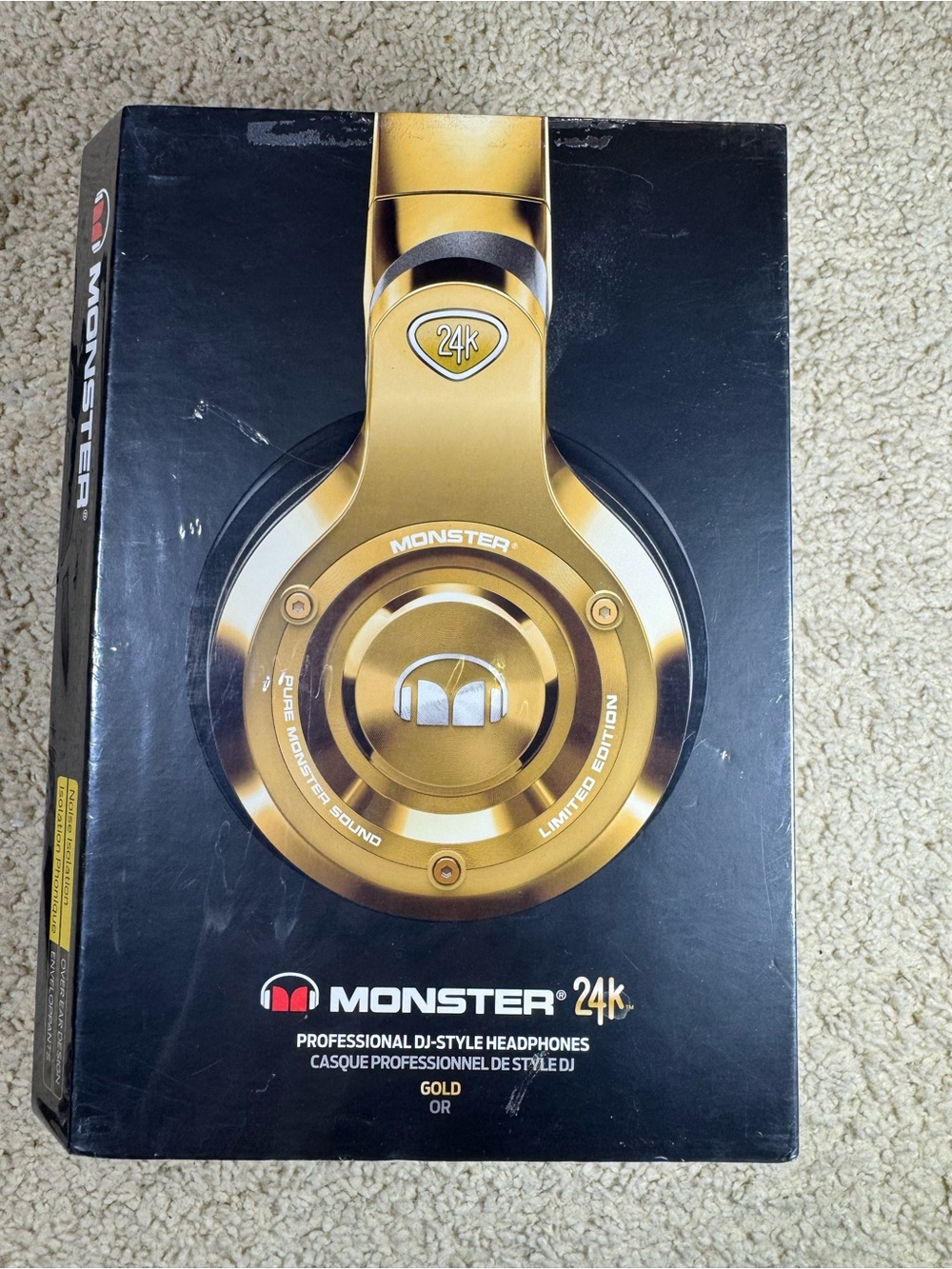 Monster 24K Professional DJ-Style Headphones Gold, New, Sealed